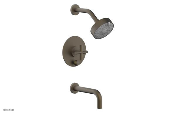 Phylrich - Transition Pressure Balance Tub & Shower Set 7-1/2 Inch Spout - Cross Handle