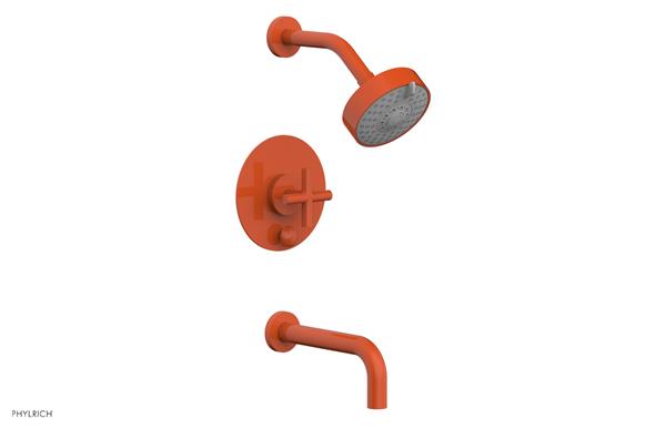 Phylrich - Transition Pressure Balance Tub & Shower Set 7-1/2 Inch Spout - Cross Handle