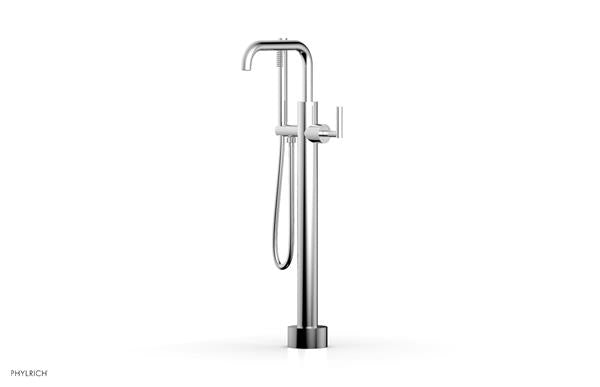 Phylrich - Transition Low Floor Mounted Tub Filler Square Spout with Hand Shower - Lever Handle
