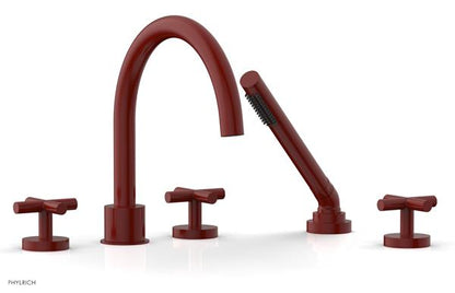 Phylrich - Transition Deck Tub Set with Hand Shower - Cross Handles