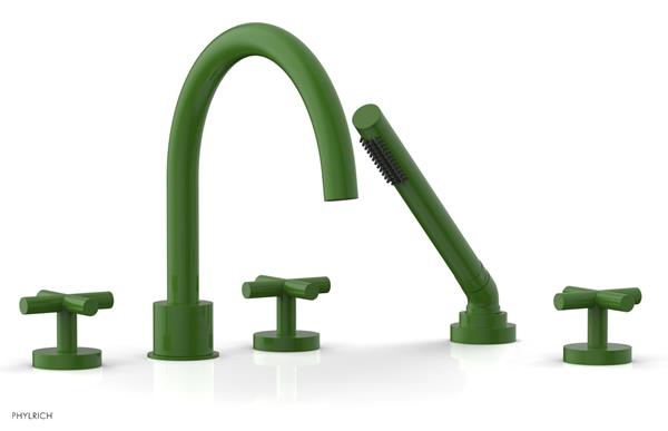 Phylrich - Transition Deck Tub Set with Hand Shower - Cross Handles