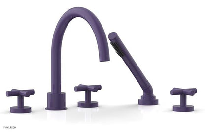 Phylrich - Transition Deck Tub Set with Hand Shower - Cross Handles
