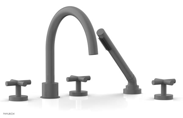Phylrich - Transition Deck Tub Set with Hand Shower - Cross Handles