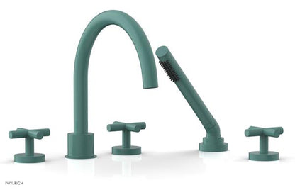 Phylrich - Transition Deck Tub Set with Hand Shower - Cross Handles