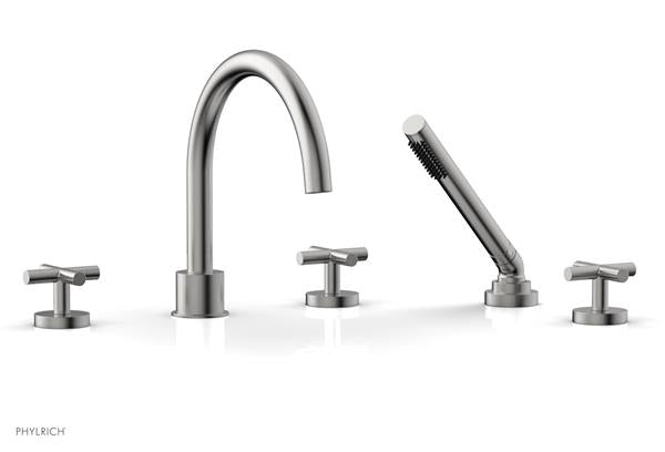 Phylrich - Transition Deck Tub Set with Hand Shower - Cross Handles