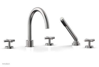 Phylrich - Transition Deck Tub Set with Hand Shower - Cross Handles
