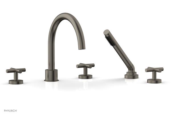 Phylrich - Transition Deck Tub Set with Hand Shower - Cross Handles