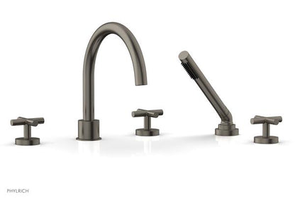 Phylrich - Transition Deck Tub Set with Hand Shower - Cross Handles