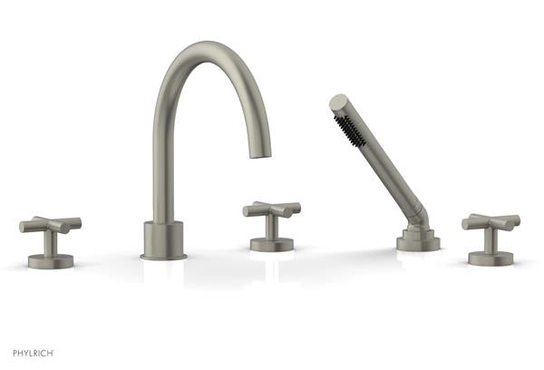 Phylrich - Transition Deck Tub Set with Hand Shower - Cross Handles
