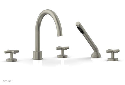 Phylrich - Transition Deck Tub Set with Hand Shower - Cross Handles