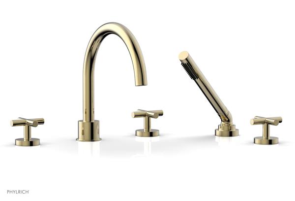 Phylrich - Transition Deck Tub Set with Hand Shower - Cross Handles