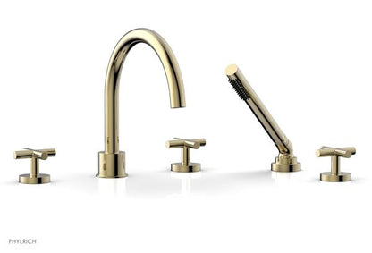 Phylrich - Transition Deck Tub Set with Hand Shower - Cross Handles