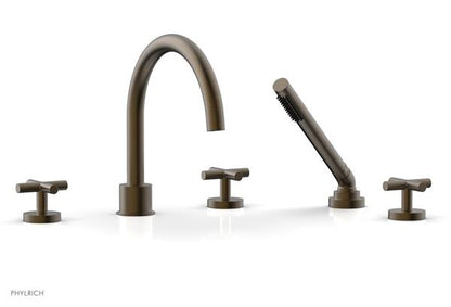 Phylrich - Transition Deck Tub Set with Hand Shower - Cross Handles