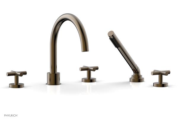 Phylrich - Transition Deck Tub Set with Hand Shower - Cross Handles
