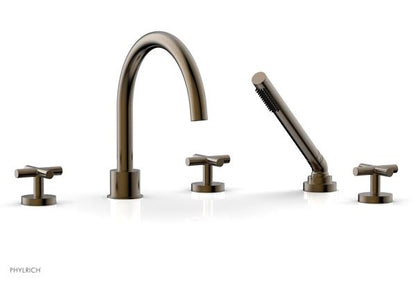 Phylrich - Transition Deck Tub Set with Hand Shower - Cross Handles