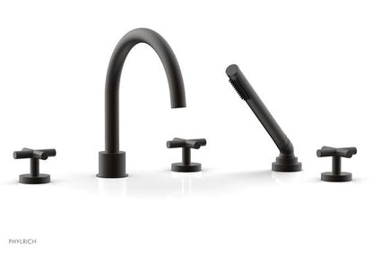 Phylrich - Transition Deck Tub Set with Hand Shower - Cross Handles