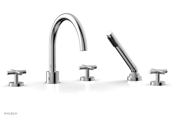 Phylrich - Transition Deck Tub Set with Hand Shower - Cross Handles