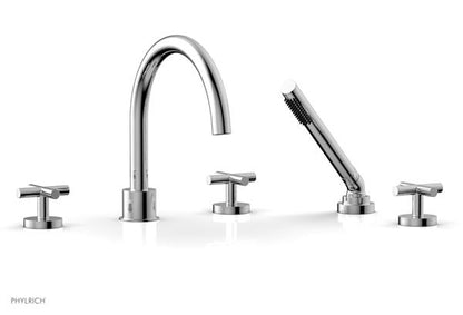 Phylrich - Transition Deck Tub Set with Hand Shower - Cross Handles
