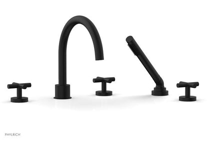 Phylrich - Transition Deck Tub Set with Hand Shower - Cross Handles