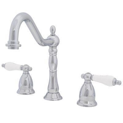 Maidstone - Ashford Widespread Bathroom Sink Faucet - Porcelain Lever Handles