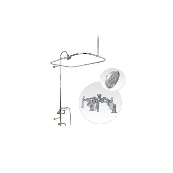 Maidstone - Deck Mount Shower Kit with Down Spout Faucet - Rain Shower Head