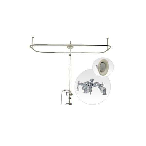 Maidstone - Side Deck Mount Shower Kit with Down Spout Faucet - Rain Shower Head