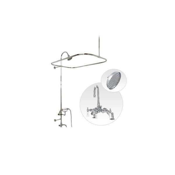 Maidstone - Deck Mount Shower Kit with Gooseneck Faucet - Rain Shower Head