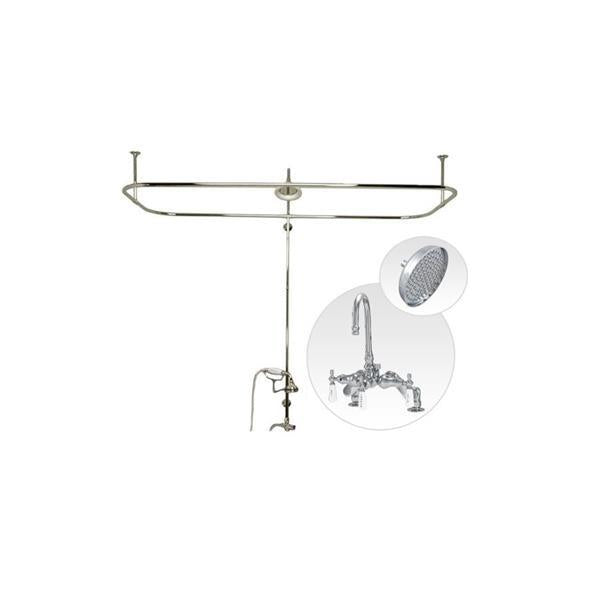 Maidstone - Side Deck Mount Shower Kit with Gooseneck Faucet - Rain Shower Head