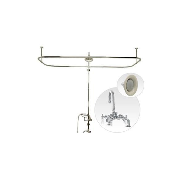 Maidstone - Side Deck Mount Shower Kit with Gooseneck Faucet - Sunflower Shower Head