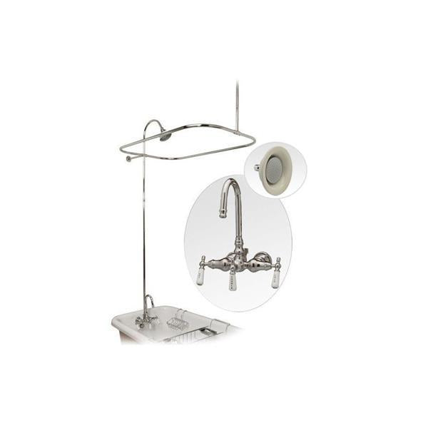 Maidstone - Tub Wall Mount Shower Kit with Gooseneck Faucet - Sunflower Shower Head