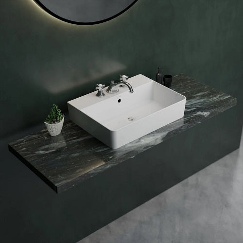 Cheviot - Nuo 2 Vessel Sink, 20 Inch Single Hole Drilling - White