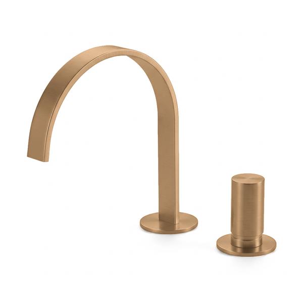 Lacava - Arch Deck-Mount Two-Hole Faucet With An Arch Spout, Knob Handle, Drain Not Included