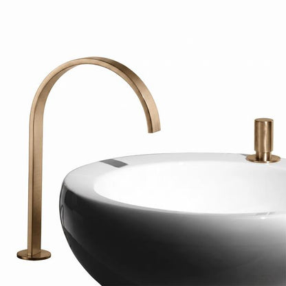 Lacava - Arch Deck-Mount Two-Hole Faucet With An Arch Spout, Knob Handle, Drain Not Included