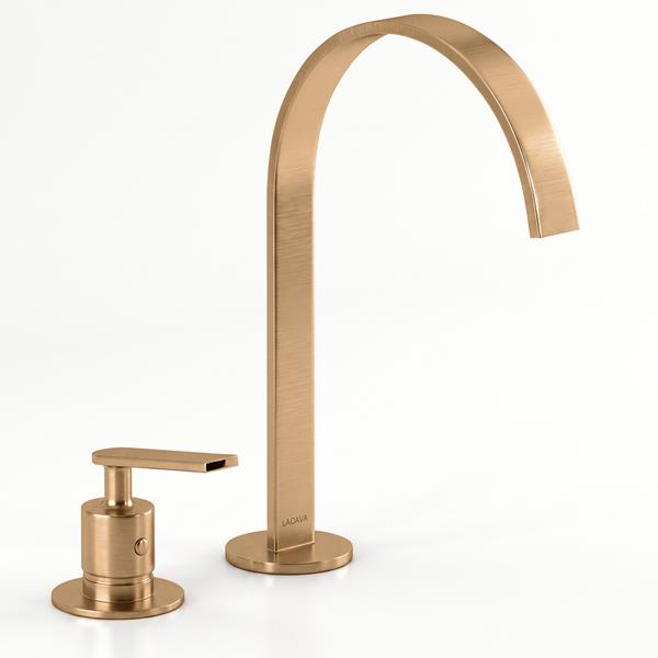 Lacava - Arch Deck-Mount Two-Hole Faucet With An Arch Spout, Knob Handle, Drain Not Included