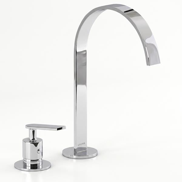 Lacava - Arch Deck-Mount Two-Hole Faucet With An Arch Spout, Knob Handle, Drain Not Included