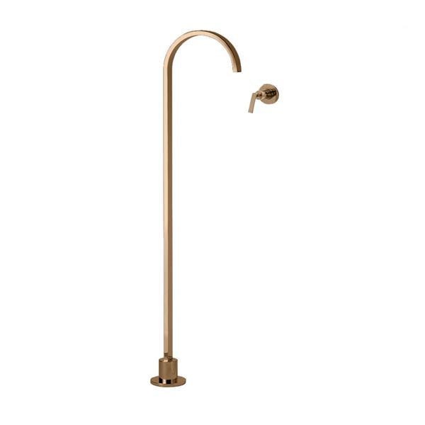 Lacava - Arch Floor-Standing Spout And Wall-Mount Mixer With Lever Handle. Includes Rough-In And Trim