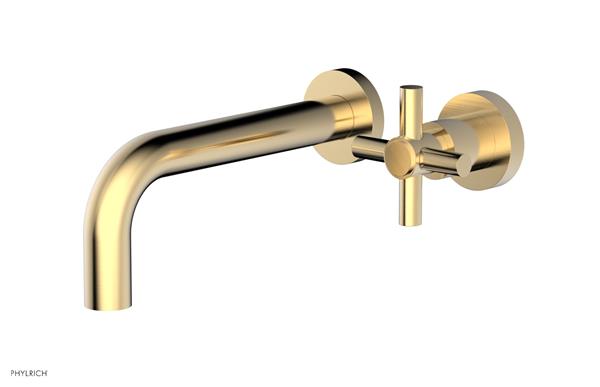 Phylrich - Basic 7-1/2 Inch Single Handle Wall Lavatory Set - Tubular Cross Handle