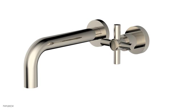 Phylrich - Basic 7-1/2 Inch Single Handle Wall Lavatory Set - Tubular Cross Handle