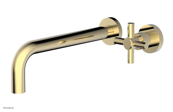 Phylrich - Basic 10 Inch Single Handle Wall Lavatory Set - Tubular Cross Handle