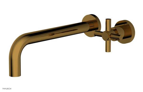 Phylrich - Basic 10 Inch Single Handle Wall Lavatory Set - Tubular Cross Handle