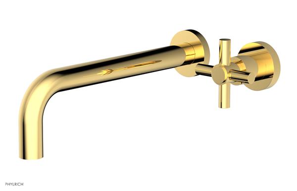 Phylrich - Basic 10 Inch Single Handle Wall Lavatory Set - Tubular Cross Handle