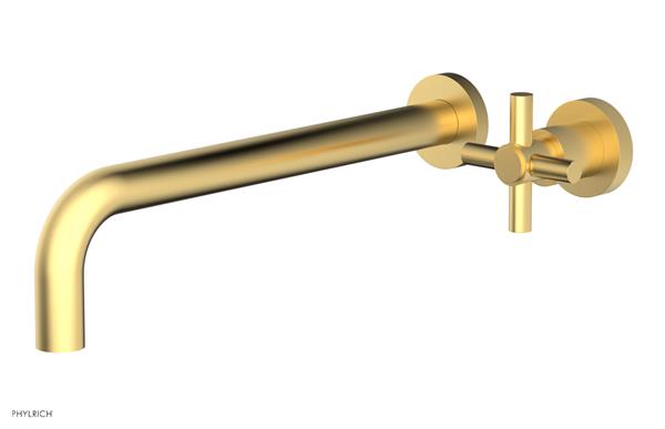 Phylrich - Basic 12 Inch Single Handle Wall Lavatory Set - Tubular Cross Handle