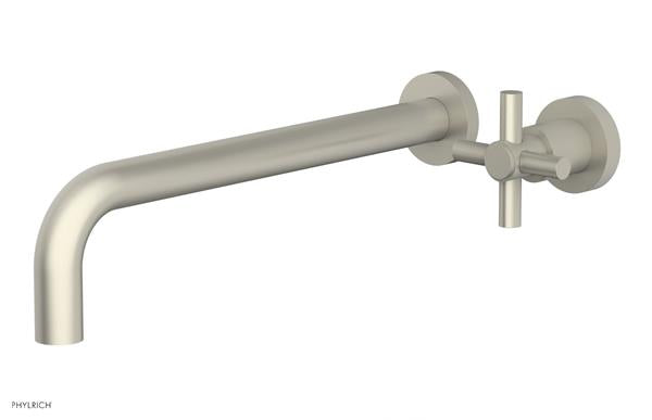 Phylrich - Basic 12 Inch Single Handle Wall Lavatory Set - Tubular Cross Handle