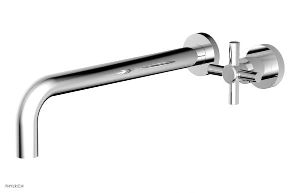 Phylrich - Basic 12 Inch Single Handle Wall Lavatory Set - Tubular Cross Handle