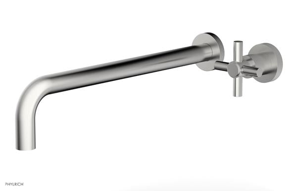 Phylrich - Basic 14 Inch Single Handle Wall Lavatory Set - Tubular Cross Handle