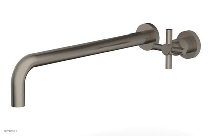 Phylrich - Basic 14 Inch Single Handle Wall Lavatory Set - Tubular Cross Handle