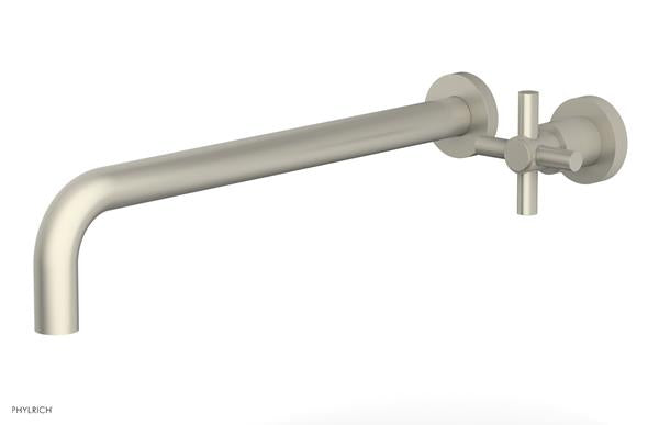 Phylrich - Basic 14 Inch Single Handle Wall Lavatory Set - Tubular Cross Handle