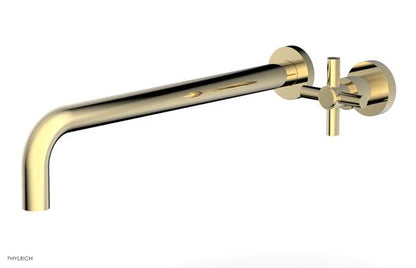 Phylrich - Basic 14 Inch Single Handle Wall Lavatory Set - Tubular Cross Handle