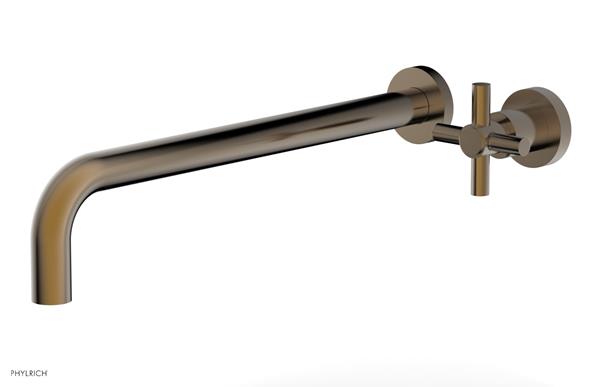Phylrich - Basic 14 Inch Single Handle Wall Lavatory Set - Tubular Cross Handle