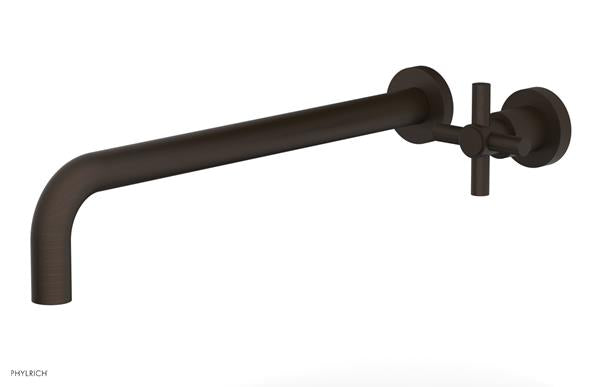 Phylrich - Basic 14 Inch Single Handle Wall Lavatory Set - Tubular Cross Handle